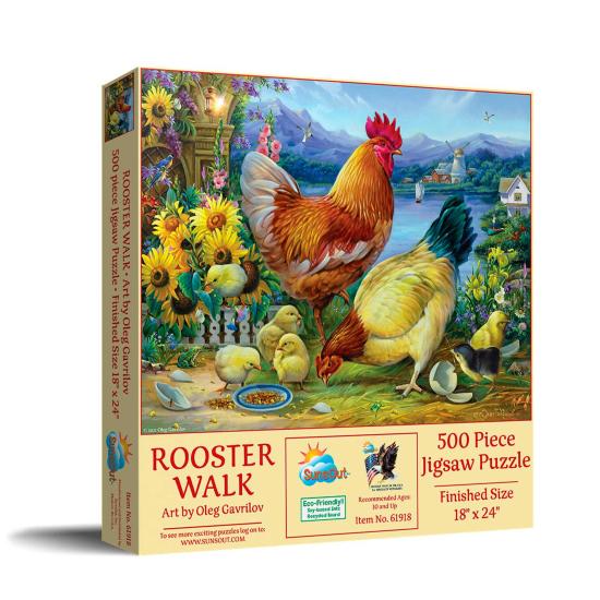Puzzle SunsOut Promenade du Coq XXL de 500 Pieces