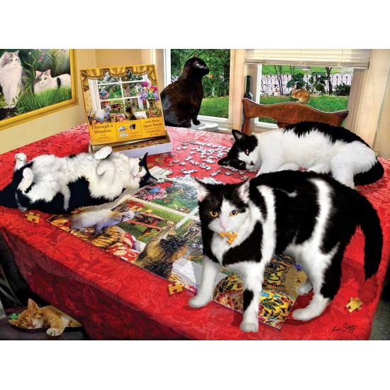 Puzzle 1000 pièces SunsOut Who Let the Cats Out