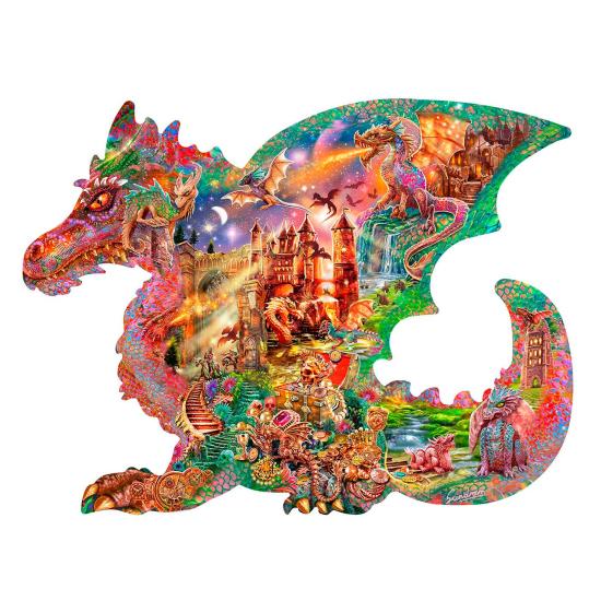 Puzzle SunsOut Château du Dragon Silhouette de 1000 XXL Pieces