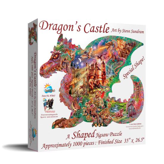 Puzzle SunsOut Château du Dragon Silhouette de 1000 XXL Pieces