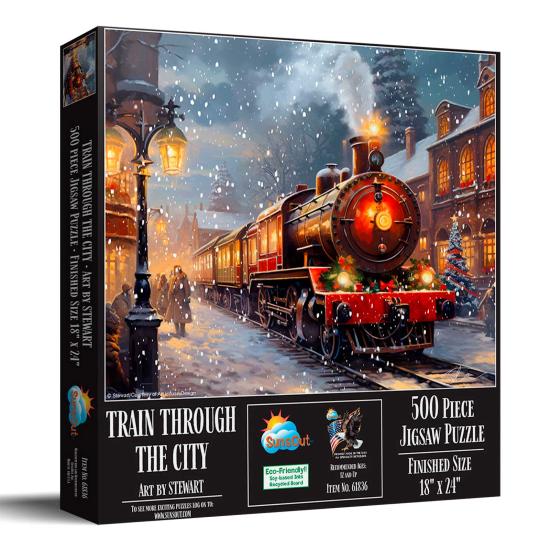 Puzzle SunsOut Train à travers la Ville XXL de 500 Pieces Puzzle SunsOut Train à travers la Ville XXL de 500 Pieces