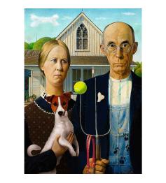 Puzzle Trefl American Gothic : Édition chien 500 pièces