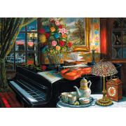 Trefl Puzzle Nature Morte avec Piano Violon et Fleurs 2000 Pièce