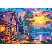 Puzzle Trefl Cabane Au Coucher Du Soleil 500 pièces