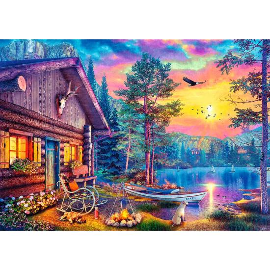 Puzzle Trefl Cabane Au Coucher Du Soleil 500 pièces