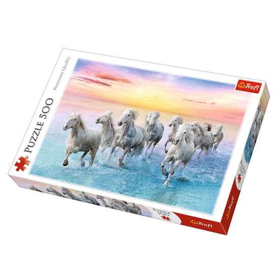 Puzzle Trefl Chevaux blancs au galop 500 pièces