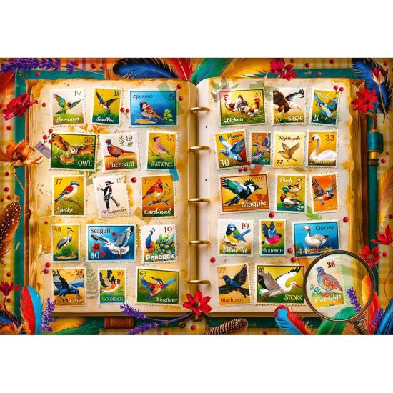 Puzzle Trefl Collection de Timbres, Atlas des Oiseaux 1000 pièce