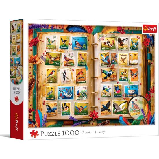 Puzzle Trefl Collection de Timbres, Atlas des Oiseaux 1000 pièce