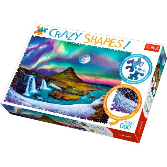 Puzzle Trefl Crazy Shapes Aurore boréale sur l'Islande 600 P