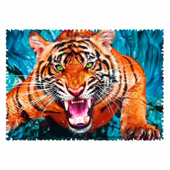 Puzzle Trefl Crazy Shapes Face à un Tigre 600 pièces