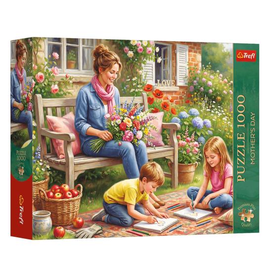 Puzzle Trefl Fête Des Mères : La Famille Au Jardin 1000 pièces