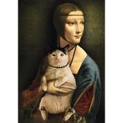 Puzzle Trefl Dame au chat 1000 pièces