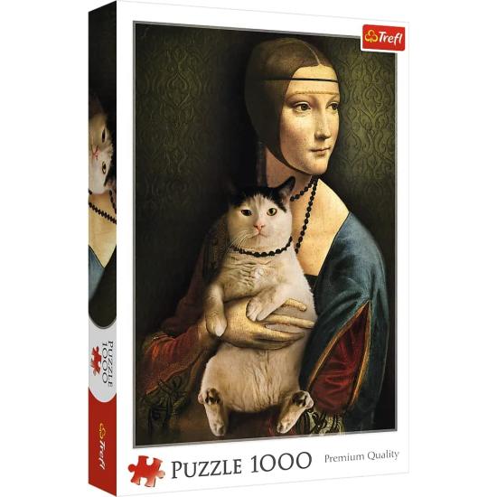 Puzzle Trefl Dame au chat 1000 pièces