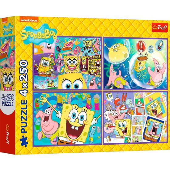 Puzzle Trefl Le Monde Fou De Bob L'Éponge XXL 4x250 pièces