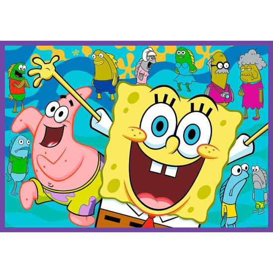 Puzzle Trefl Le Monde Fou De Bob L'Éponge XXL 4x250 pièces