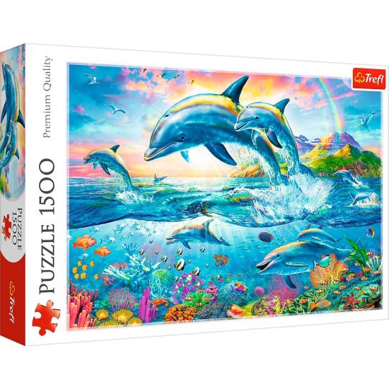 Puzzle Trefl Famille de Dauphins 1500 Pièces
