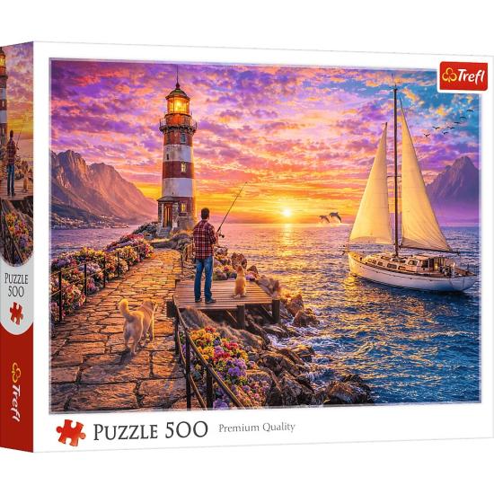 Puzzle Trefl Phare Au Coucher Du Soleil 500 pièces