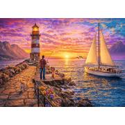 Puzzle Trefl Phare Au Coucher Du Soleil 500 pièces