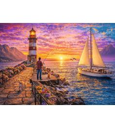 Puzzle Trefl Phare Au Coucher Du Soleil 500 pièces