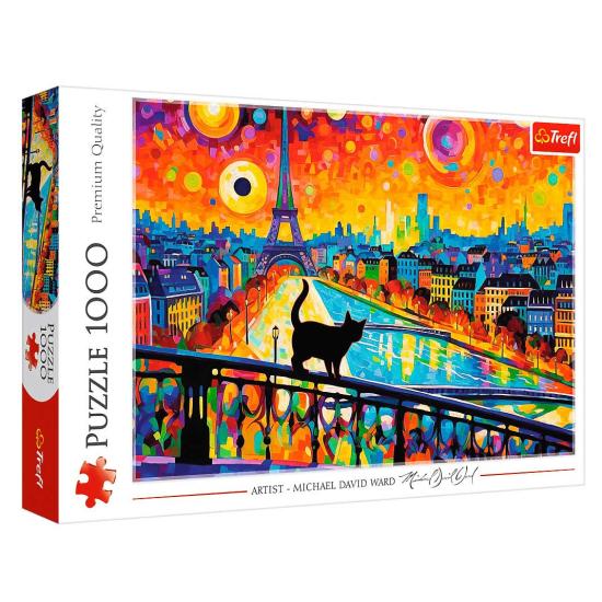Puzzle Trefl Chat À Paris 1000 pièces