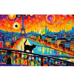 Puzzle Trefl Chat À Paris 1000 pièces