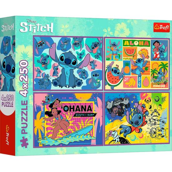 Puzzle Trefl Stitch Incroyable XXL 4x250 pièces