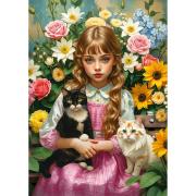 Puzzle Trefl La Fille aux Chats 1000 pièces