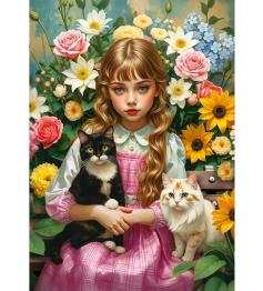 Puzzle Trefl La Fille aux Chats 1000 pièces