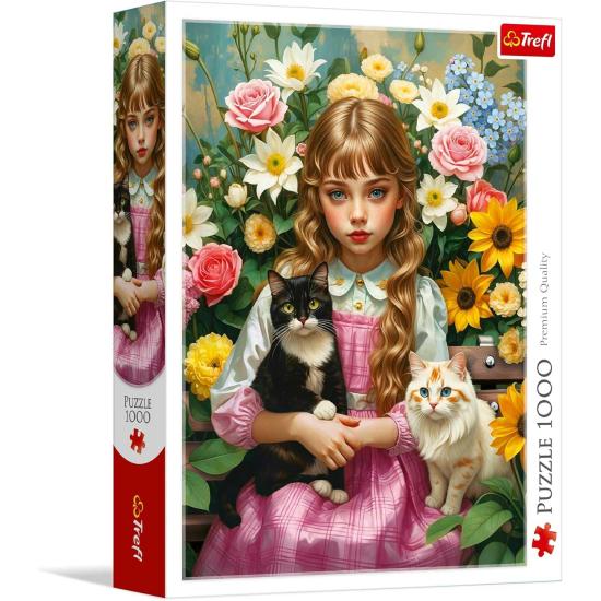 Puzzle Trefl La Fille aux Chats 1000 pièces