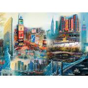 Trefl Puzzle en bois Collage de New York 1000 pièces