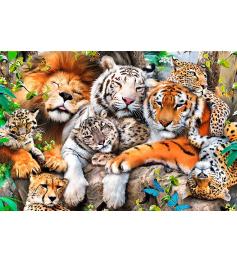 Puzzle Trefl Wood Chats sauvages dans la jungle 500 pièces