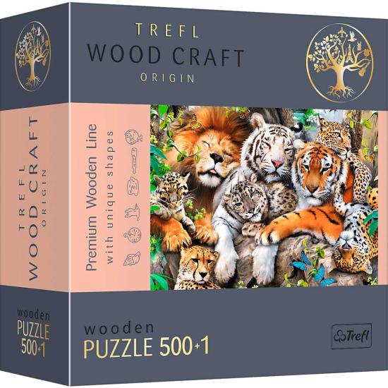 Puzzle Trefl Wood Chats sauvages dans la jungle 500 pièces