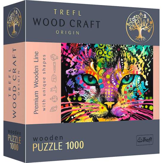 Trefl Puzzle en bois Chat coloré 1000 pièces