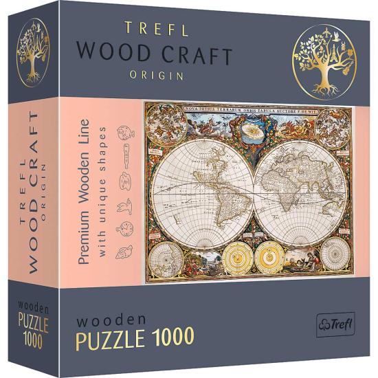 Trefl Puzzle en bois carte du monde antique 1000 pièces