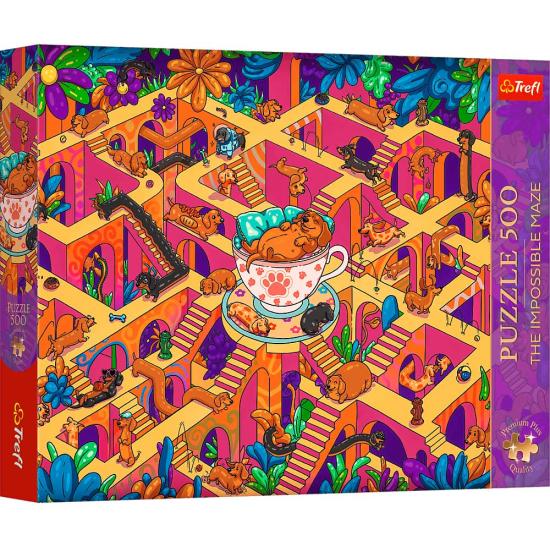 Puzzle Trefl Teckels Heureux de 500 pièces