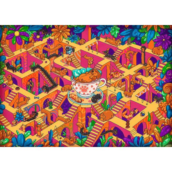 Puzzle Trefl Teckels Heureux de 500 pièces