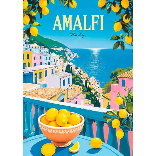 Puzzle Trefl Vintage Poster: Amalfi, Italie 1000 pièces