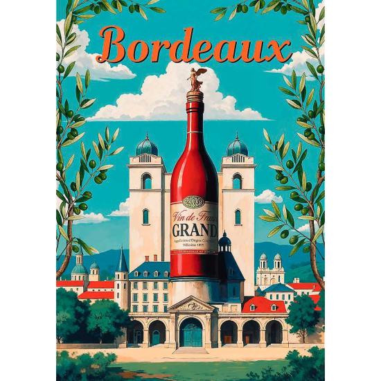 Puzzle Trefl Vintage Poster: Bordeaux, France 1000 pièces