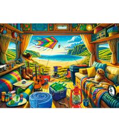 Puzzle Trefl Voyager avec un camping-car 1000 pièces