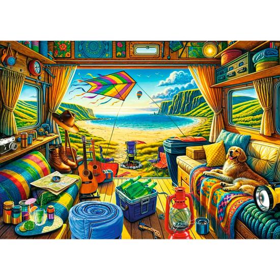 Puzzle Trefl Voyager avec un camping-car 1000 pièces