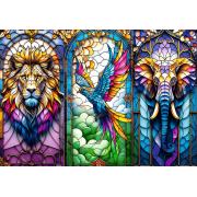 Puzzle Trefl Vitraux, Animaux sauvages 1000 pièces