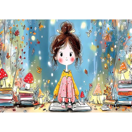 Puzzle Yazz Fille Et Livres 1000 pièces